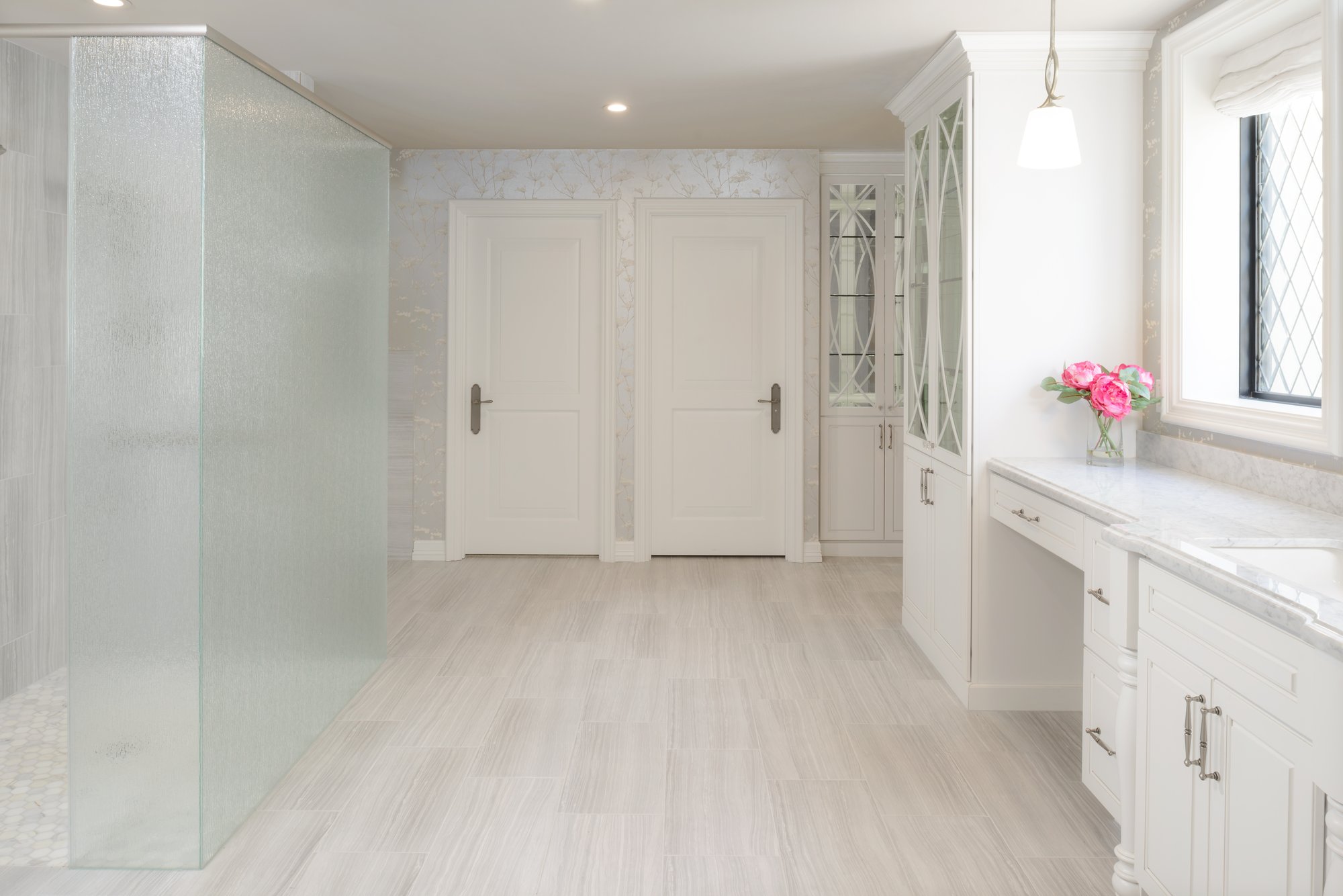 A bathroom remodeling process in Scottsdale, AZ, can include installation of a new floor.