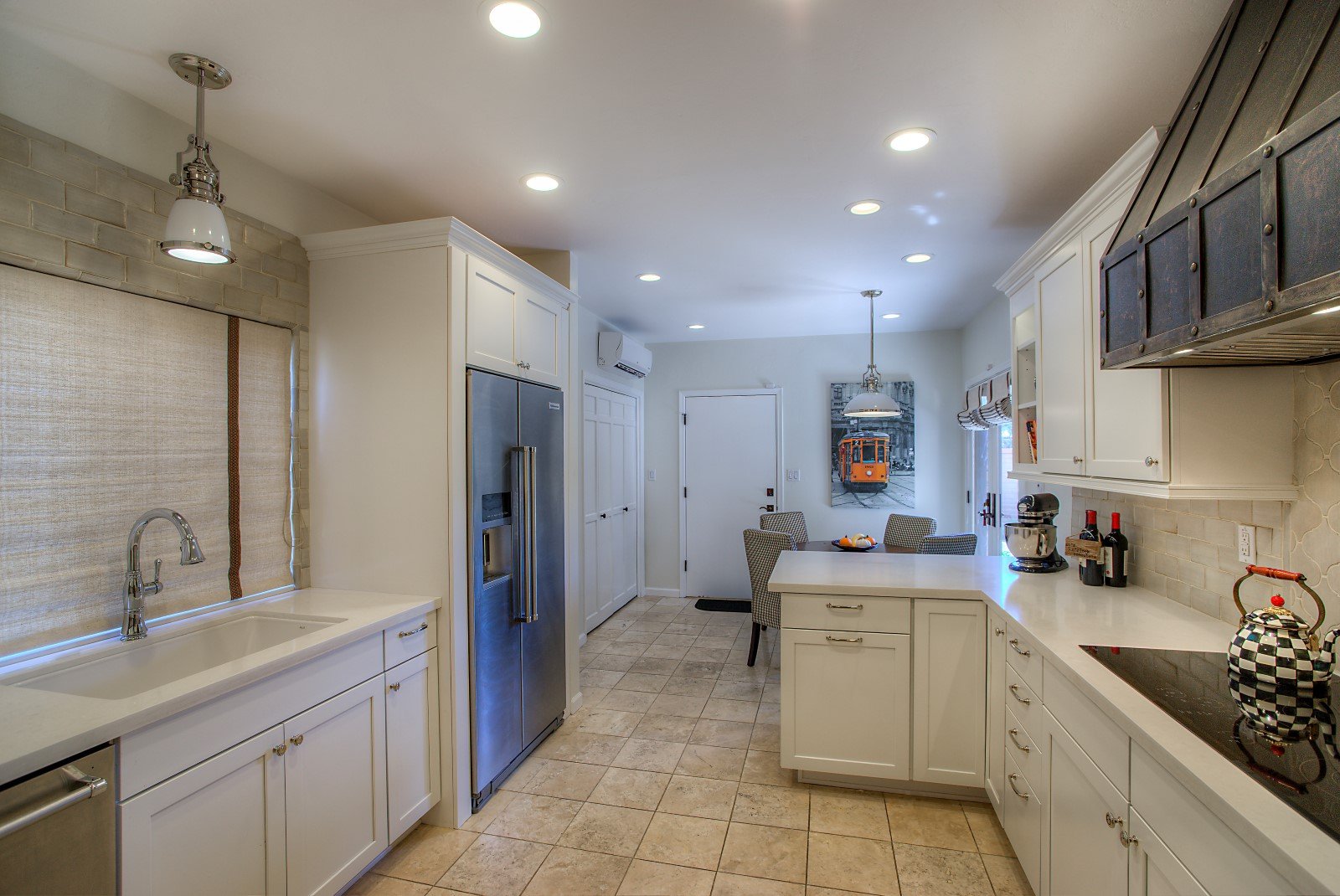 White cabinetry and white countertops