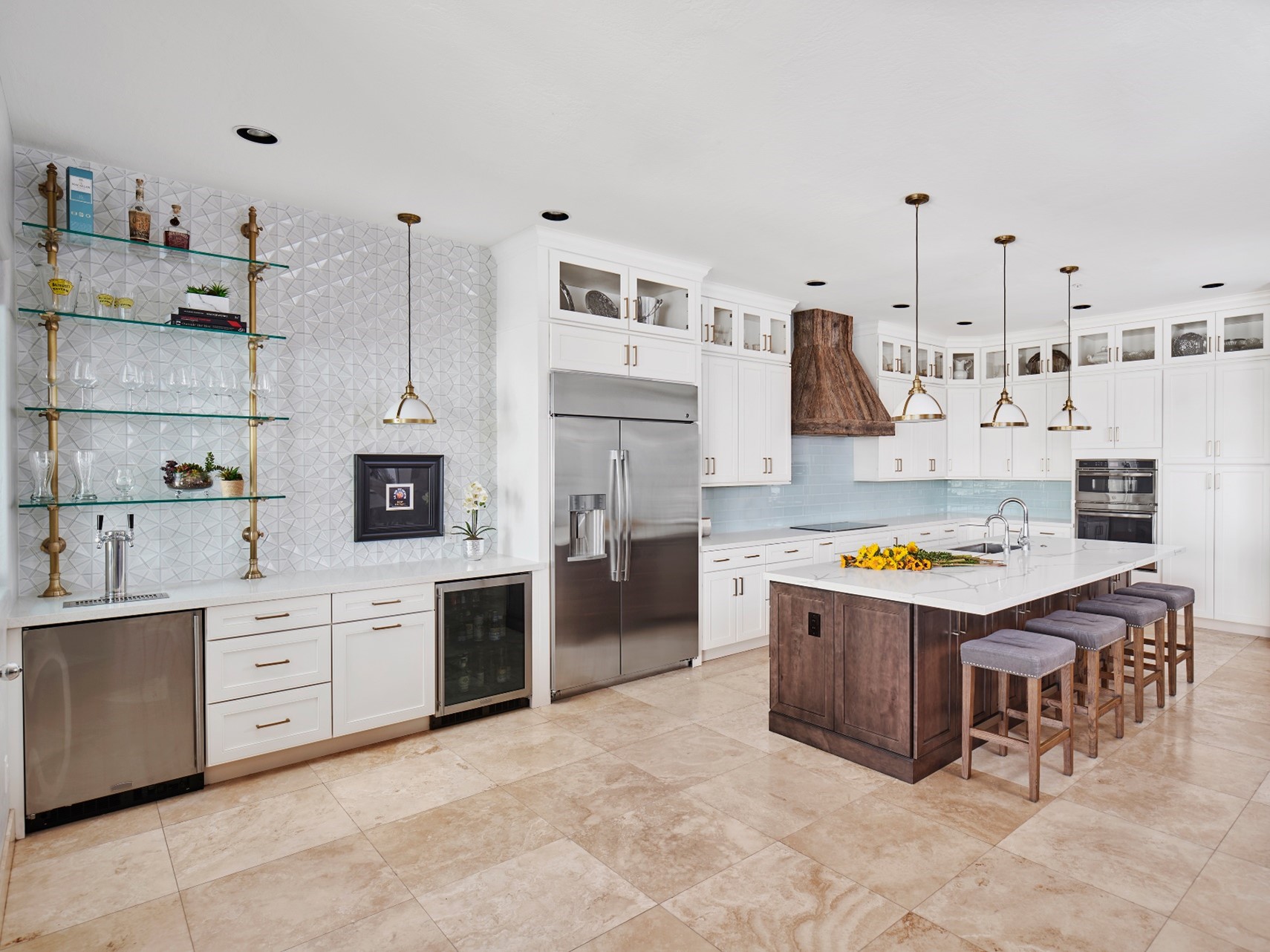 Modern Kitchen With Island and Barstool Seating